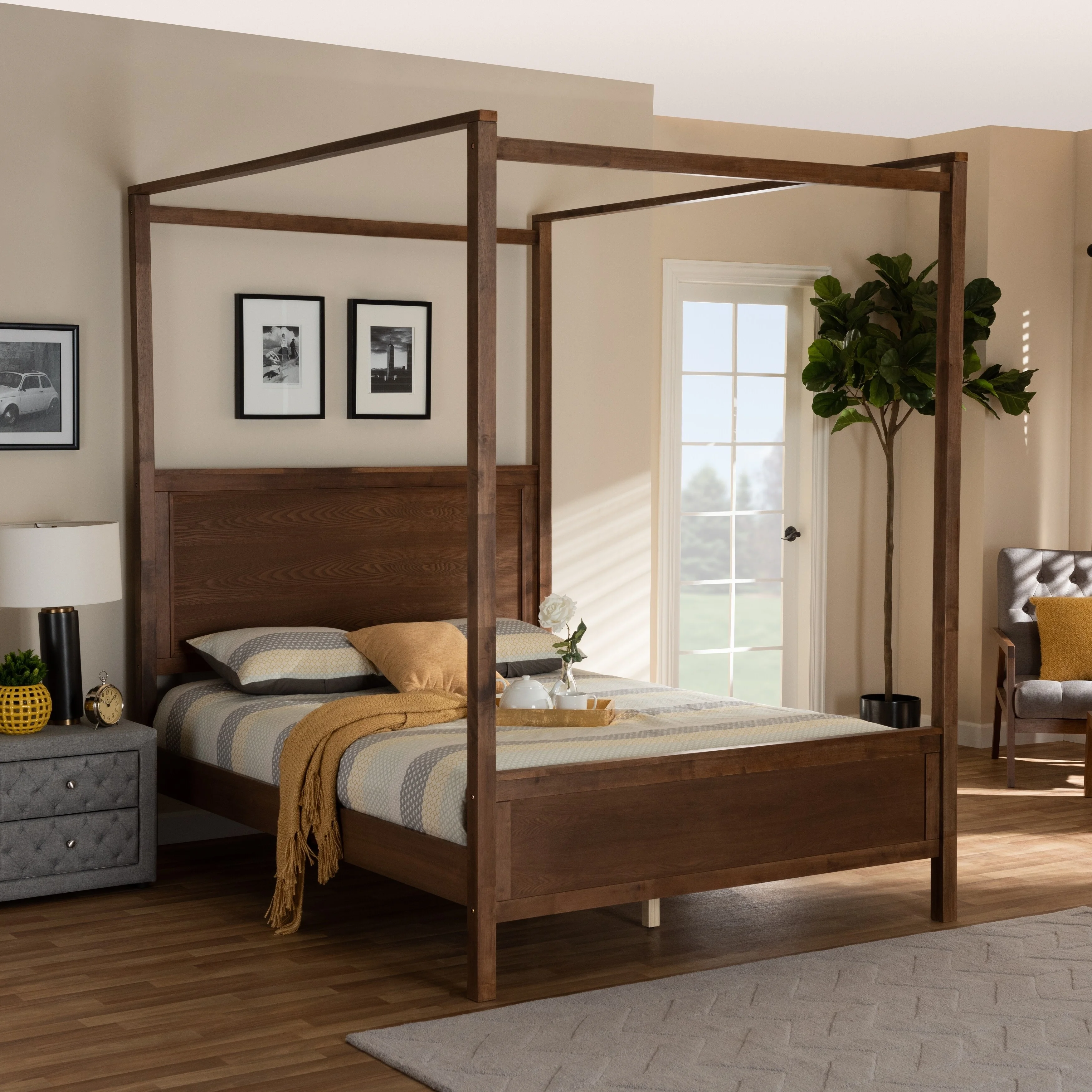 Copper Grove  Atabae Platform Canopy Bed Queen