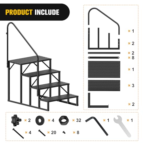 Nilight RV Steps with Handrail