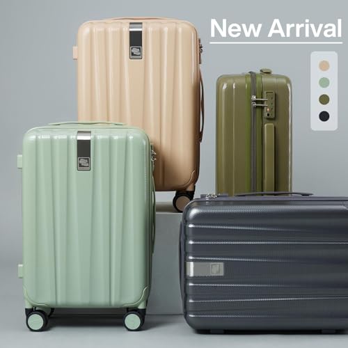 Hanke 29 Inch Luggage Suitcases With Spinner Wheels Lightweight PC hardside Rolling Suitcase With Travel Lock, Checked-Large 29-Inch(Blackish Green)