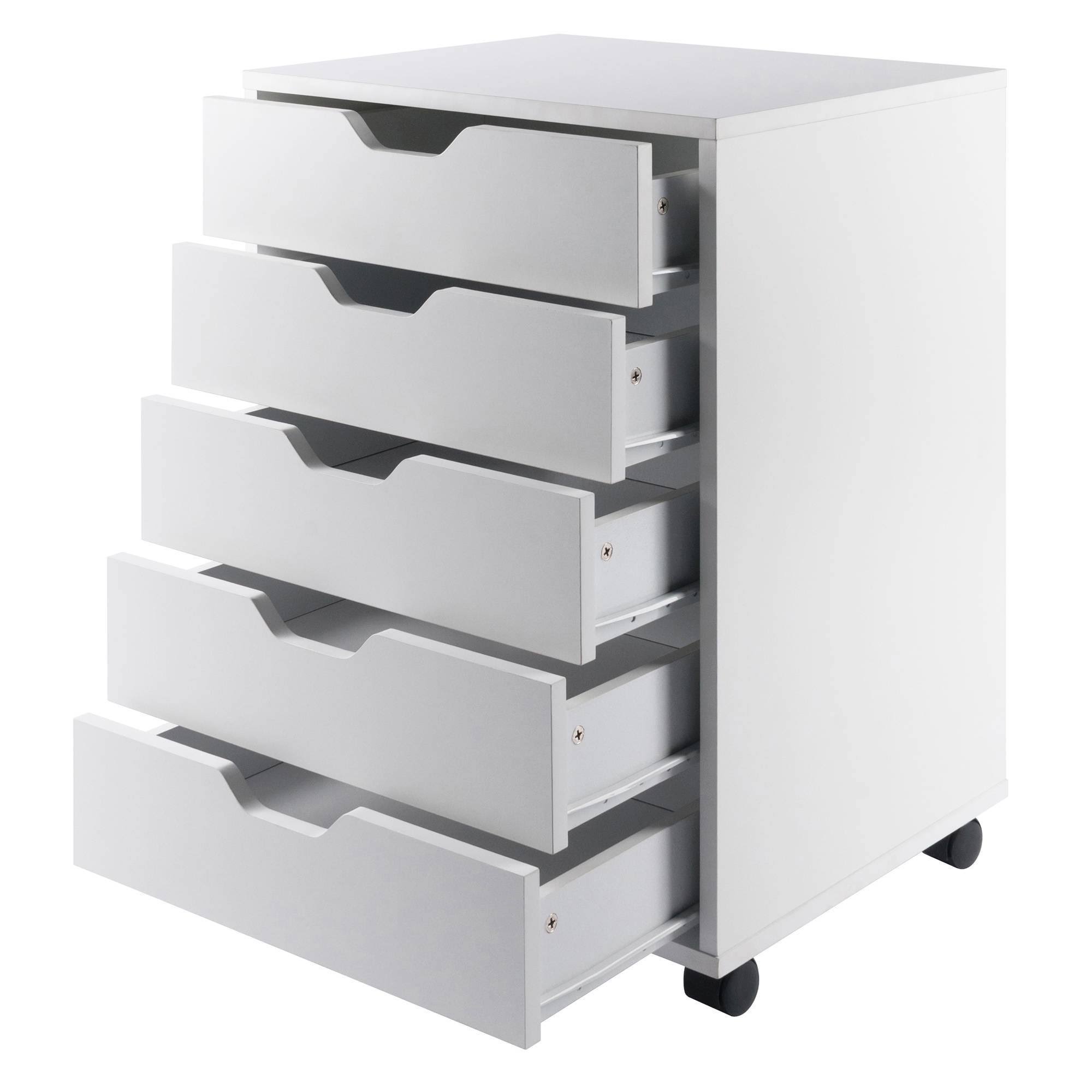 Winsome Halifax 5-Drawer Composite Wood Cabinet, White