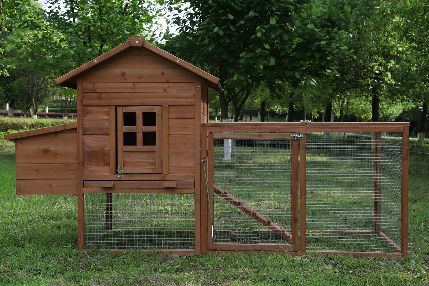 Wooden Chicken Coops Cages Poultry Pet House 80‘’ Large Two Tiers w/Egg Box Run Rabbit Hutch Enclosure Garden Backyard Cage Indoor and Outdoor Use