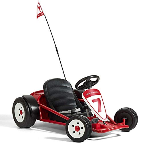 Radio Flyer 36V Battery-Powered Kids Electric Go-Kart with Adjustable Seat, Rubber Wheels, Grey