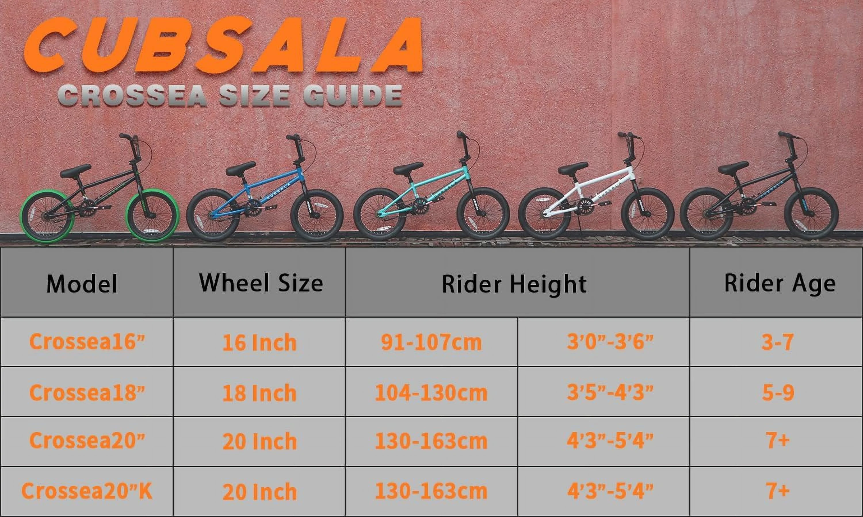 cubsala 20 in Freestyle BMX Kids Bike for Age 6-14 Years Old Boys Girls ,Black with Red Tires