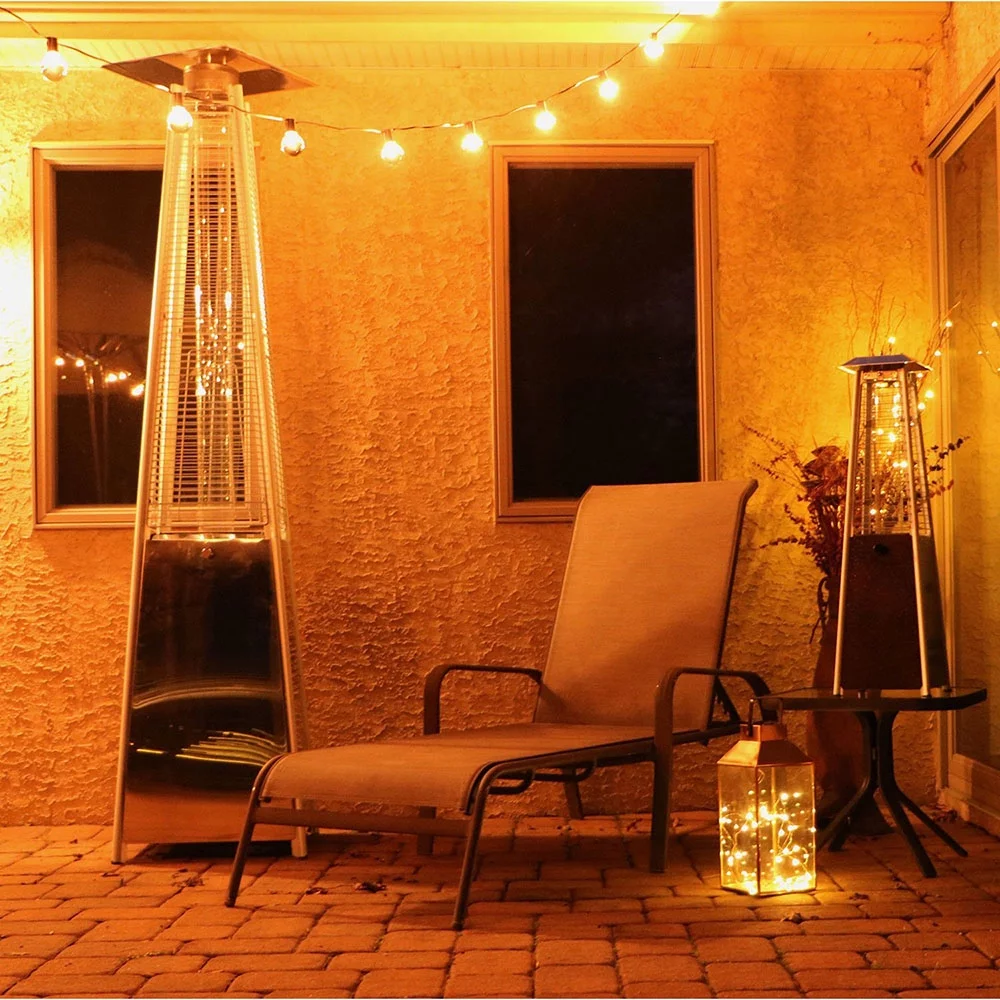 Hanover Mini Pyramid Tabletop Propane Patio Heater in Hammered Bronze