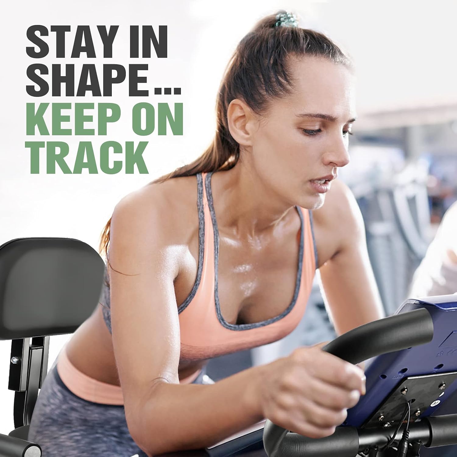 Foldable Exercise Bike,Indoor Cycling Bike Upright Stationary Bike 8 Level Resistance Magnetic Exercise Bike with Resistance Bands for Arm & Leg
