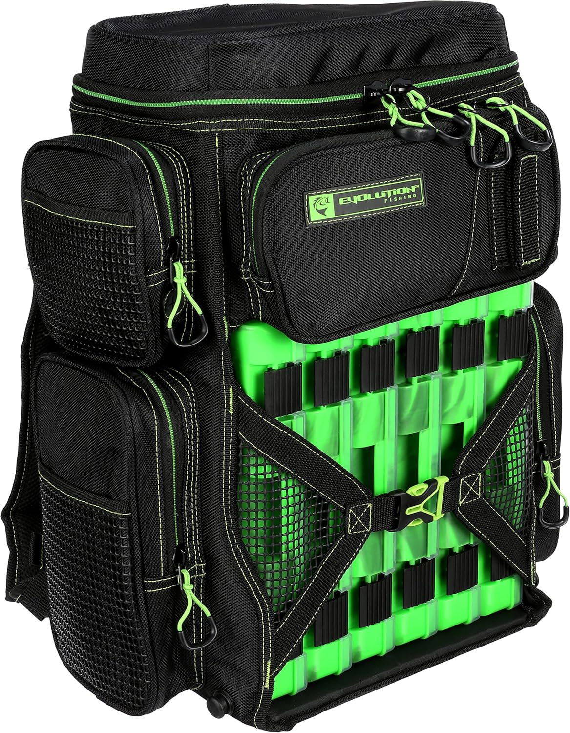 Evolution Fishing Drift Series Tackle Backpack – 3600 Size, Outdoor Rucksack w/ 6 Fishing Tackle Trays, Built in Rain Fly
