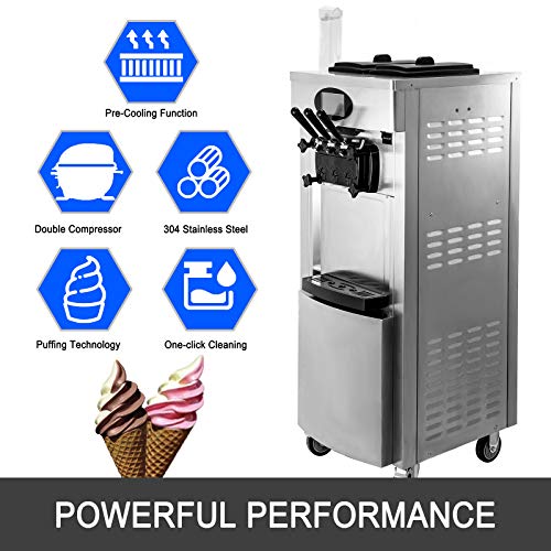 VEVOR Commercial Soft Ice Cream Machine 3 Flavors