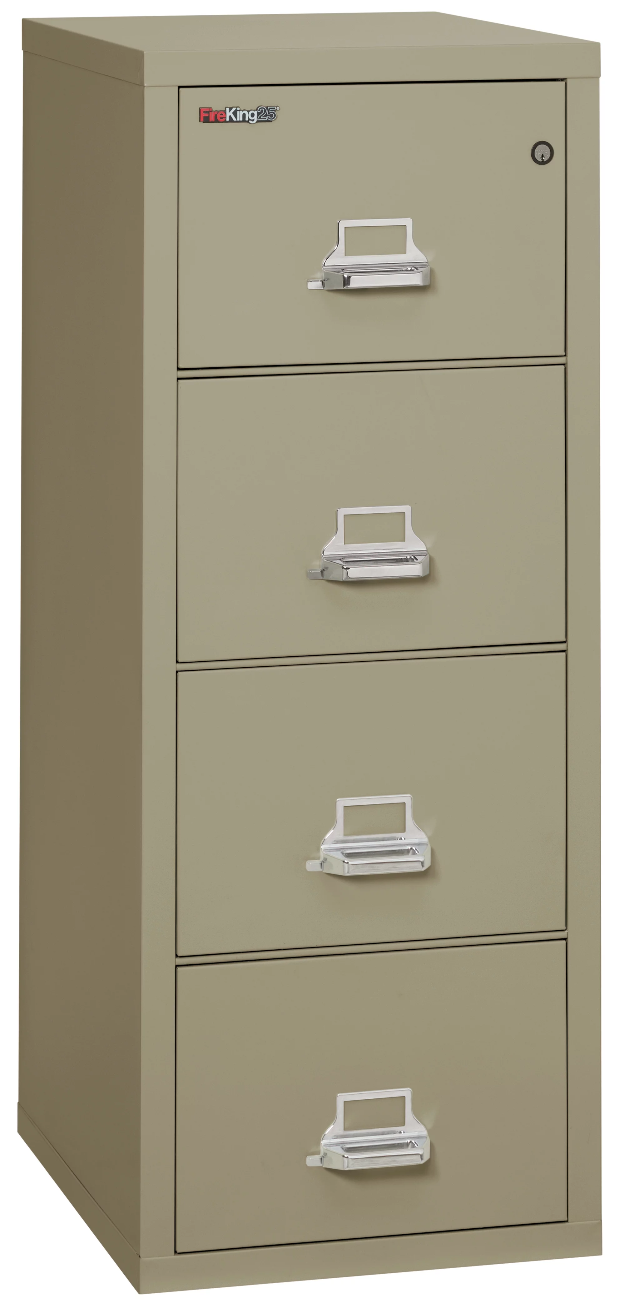FireKing Pewter 1 Hour Fire Resistant File Cabinet - 4 Drawer Legal 25" depth