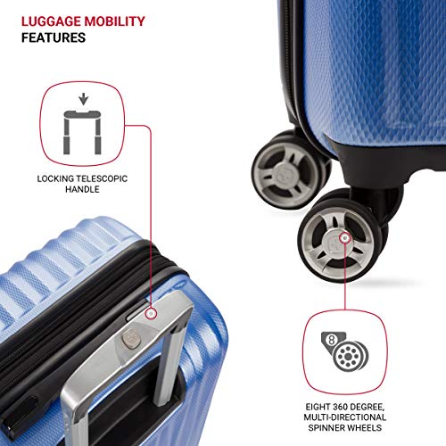SwissGear 7272 Energie Expandable Hardside Luggage with Spinner Wheels and TSA Lock, Gunmetal, Carry-On 19-Inch