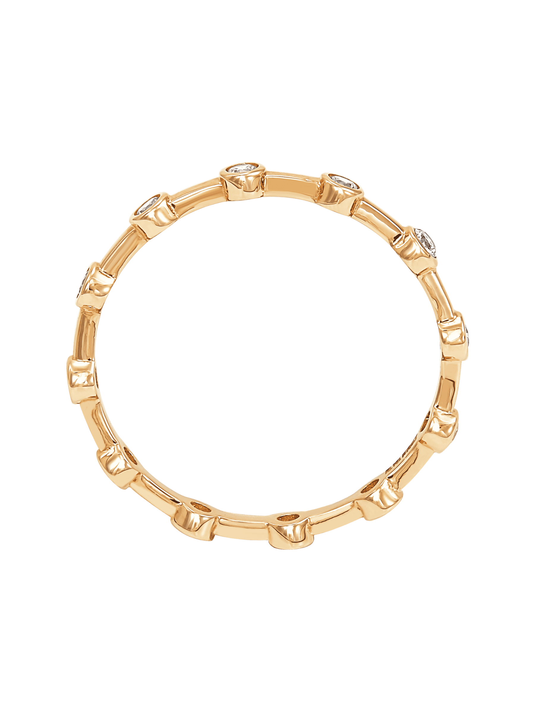Women's Welry Rosary Band with Cubic Zirconia in 14kt Yellow Gold, Size 9 Ring
