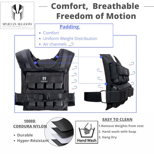 40 lb Weighted Vest - Adjustable Weighted Vest 40 lbs with iron weights. Tone fitness 40 pound weighted vest for men, for women 40lb. For walking