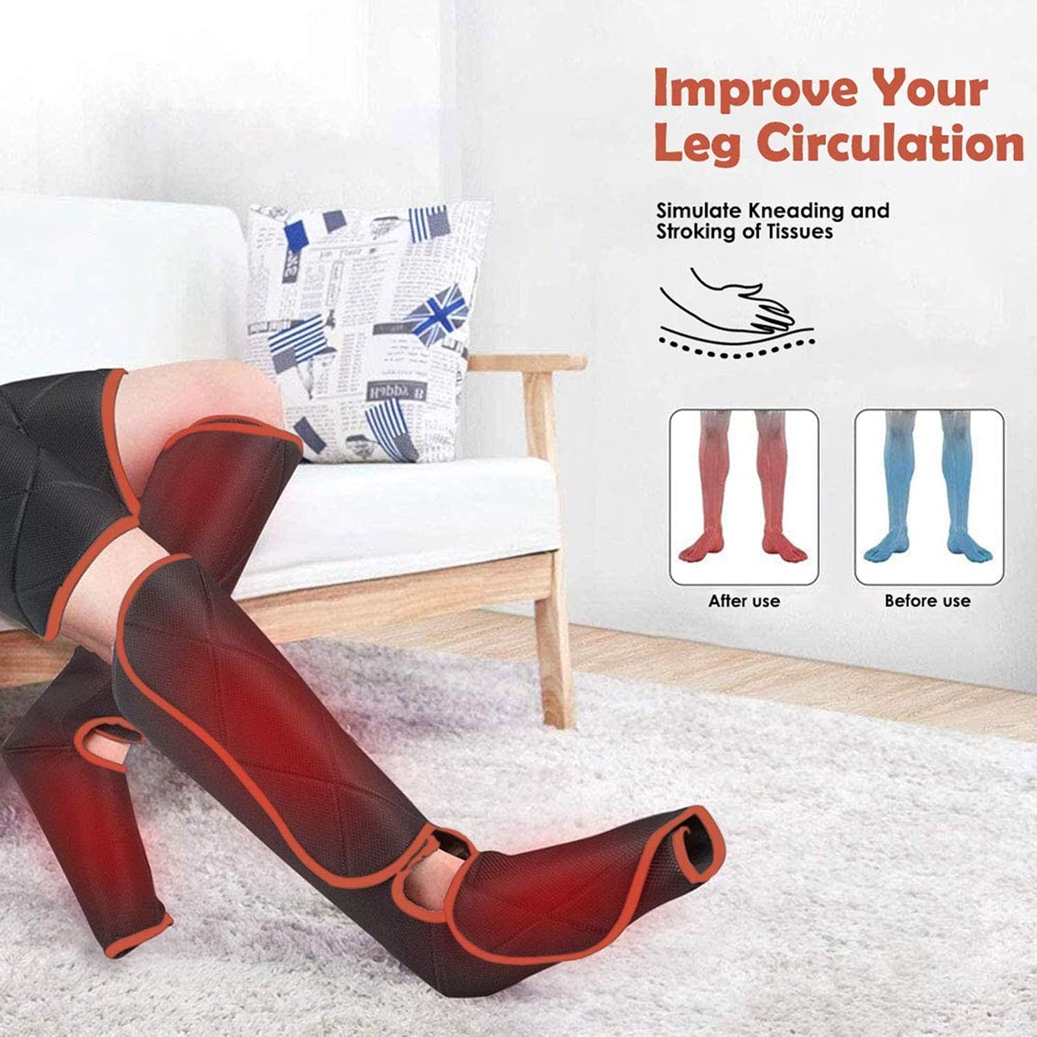 CLORIS 2021 Arms Leg Massager for Circulation with Heat Function, Foot Massager with 4 Modes 4 Intensities, for Arms, Tired Feet, Legs, Calf