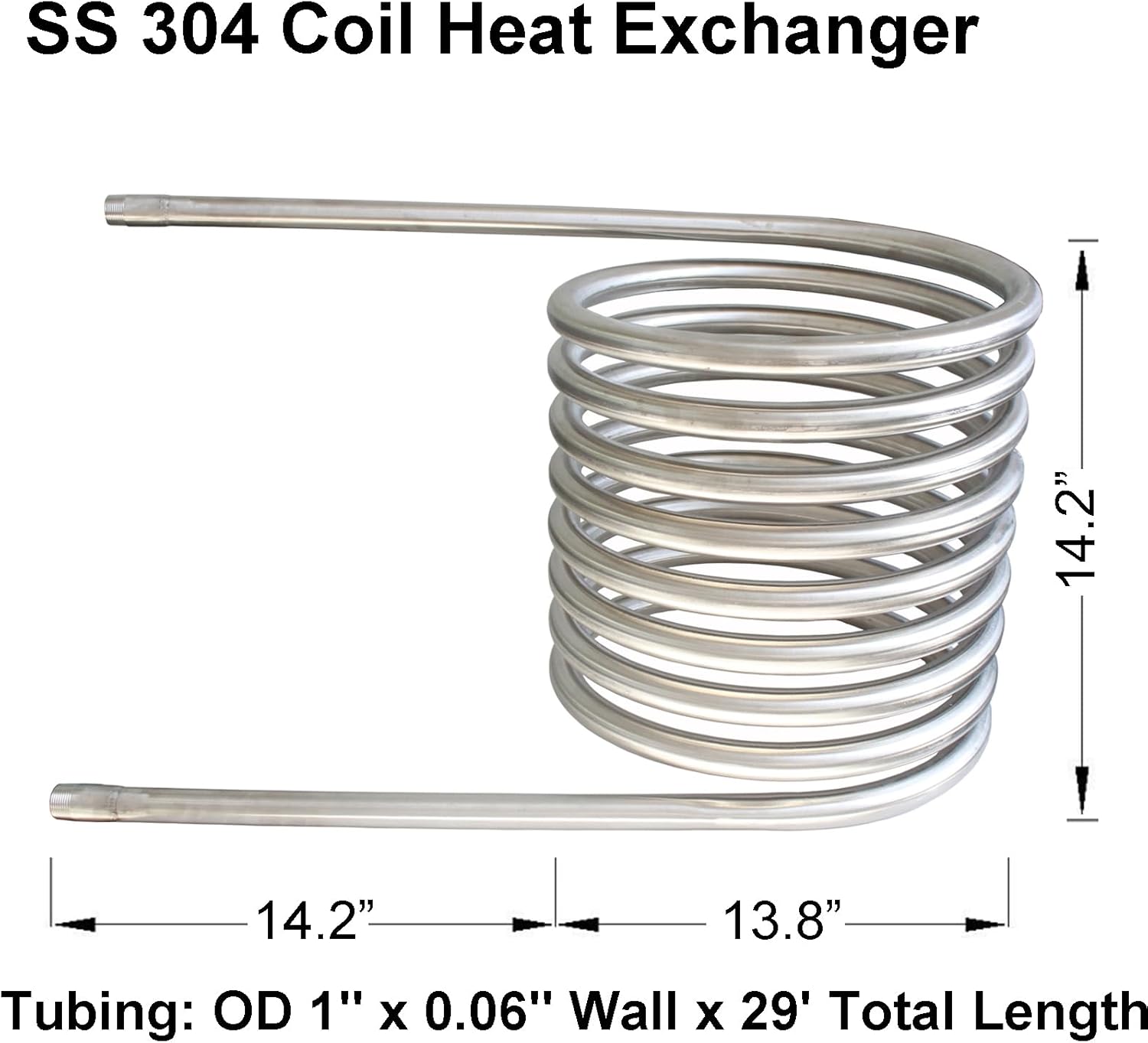 Stainless Steel Heating Coil Heat Exchanger Food Grade Coil Heater for Outdoor Wood Fire Heated Hot Dutch Bath Tub