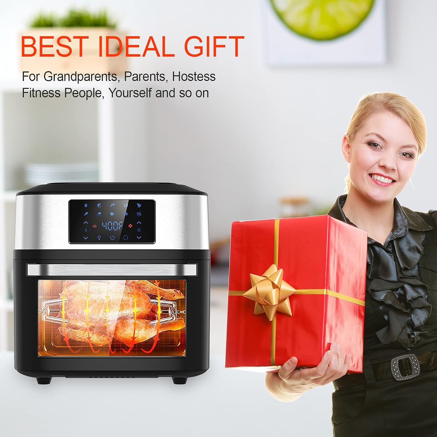10-in-1 Air Fryer Oven, 20 Quart Airfryer Toaster Oven Combo, 1800W Large Digital LED Screen Air Fryers