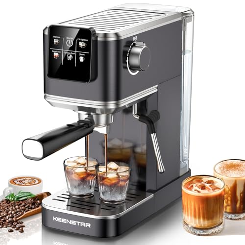 20Bar Espresso Machine with Rapid Cold Brew, Hot & Iced Coffee Machine, Espresso Maker with Milk Frother Steam Wand