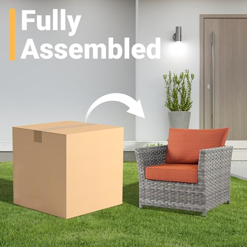13 Pieces Outdoor Patio Furniture Set Wicker Sectional Sofa with Rocking Chair Tea Table Patio Rattan Conversation Set