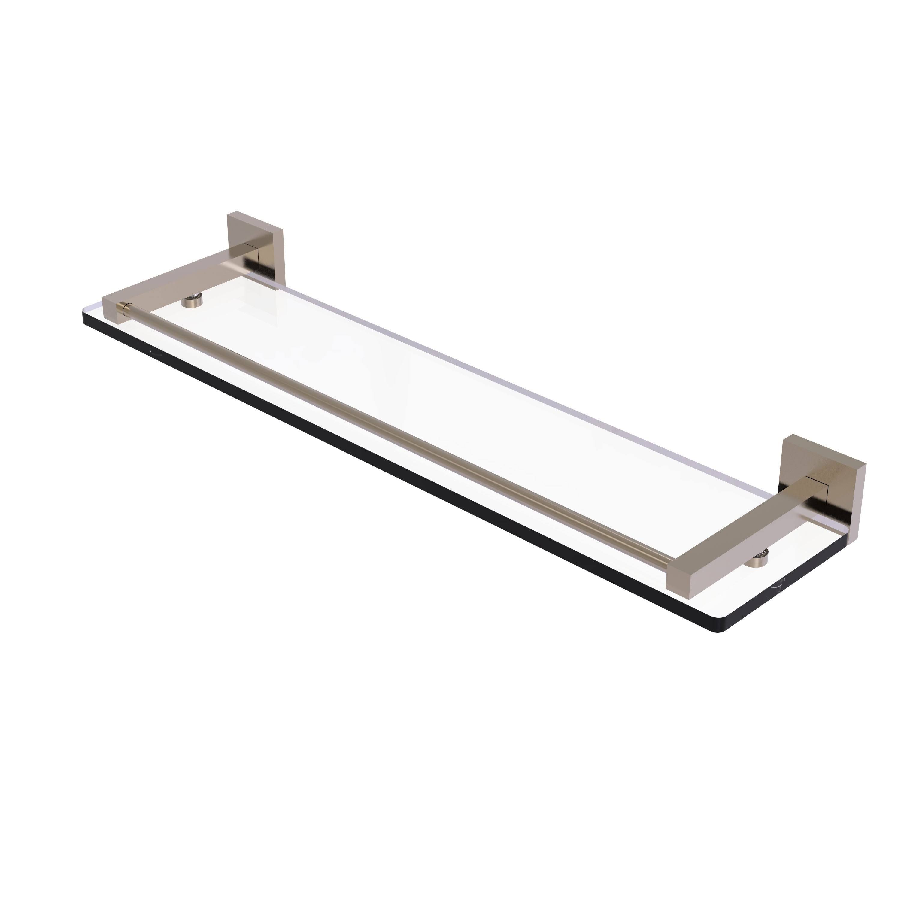 Allied Brass MT-1-22-GAL-SBR Montero Collection 22 in. Glass Shelf with Gallery RAIL, Satin Brass