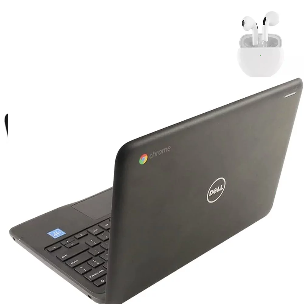 Restored Dell 3180 11.6" Laptop Computer Intel CPU 4GB RAM 128GB SSD Wi-Fi Webcam with Wireless Earbuds - Windows 10 PC (Refurbished)