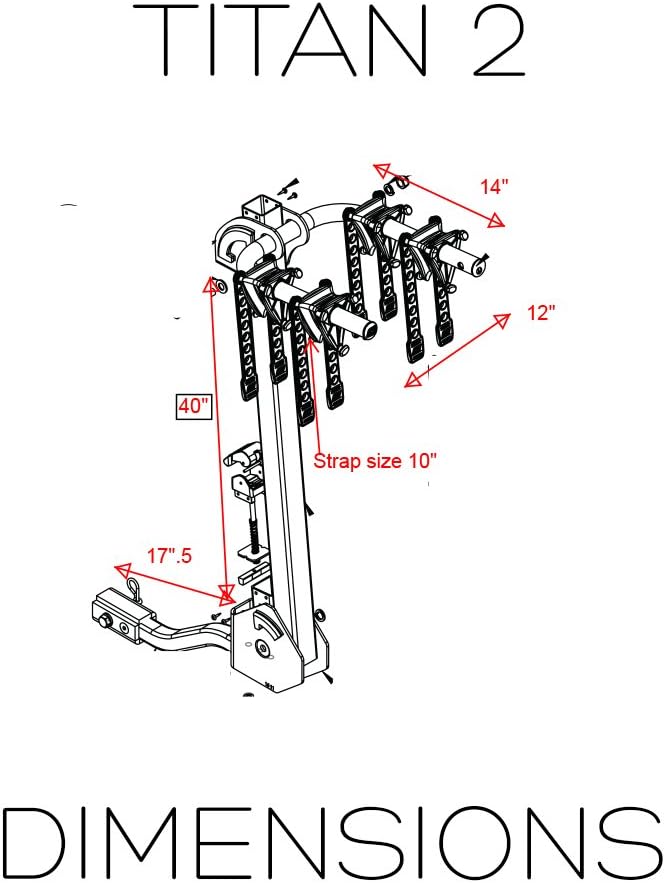 Swagman Titan 2 Folding Hitch Bike Rack , Black, Medium