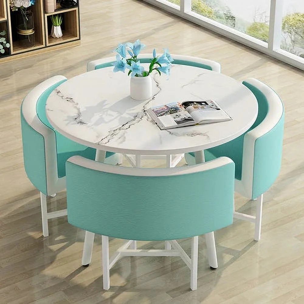 Dining Table Set 4 Chairs Office Reception Seat Suits Negotiation Table Casual Visitor Round Table Visitor Office Desk Chair Set