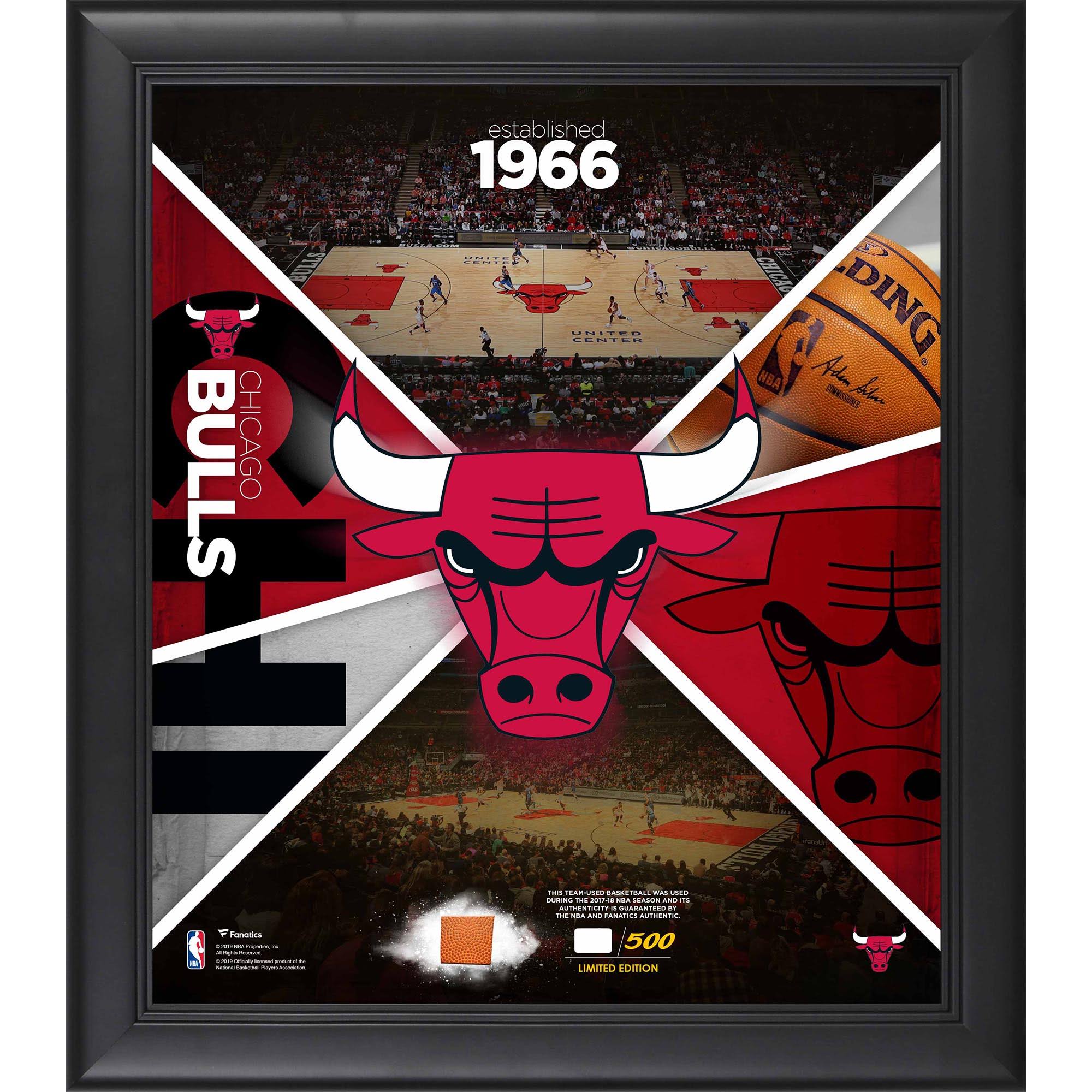 Chicago Bulls Fanatics Authentic Framed 15x22 x 17x22 Team Impact Collage with A Piece of Game-Used Basketball - Limited Edition