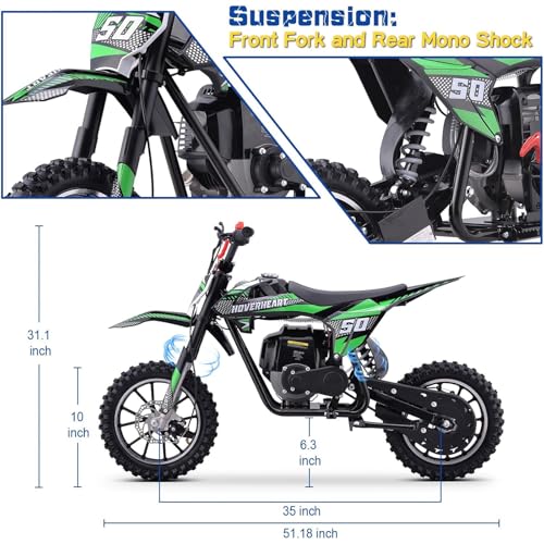 Superrio 49CC 2-Stroke Gas Power Mini Dirt Bike Dirt Off Road Motorcycle (Red)