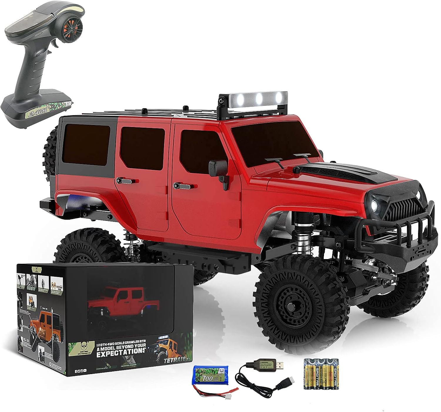 RC Crawler 1/18 4x4 RC Rock Crawler,Panda Hobby 4WD Off Road RC Cars,RTR Remote Control Car,1:18 Scale RC Truck Cruiser Vehicle for Adults