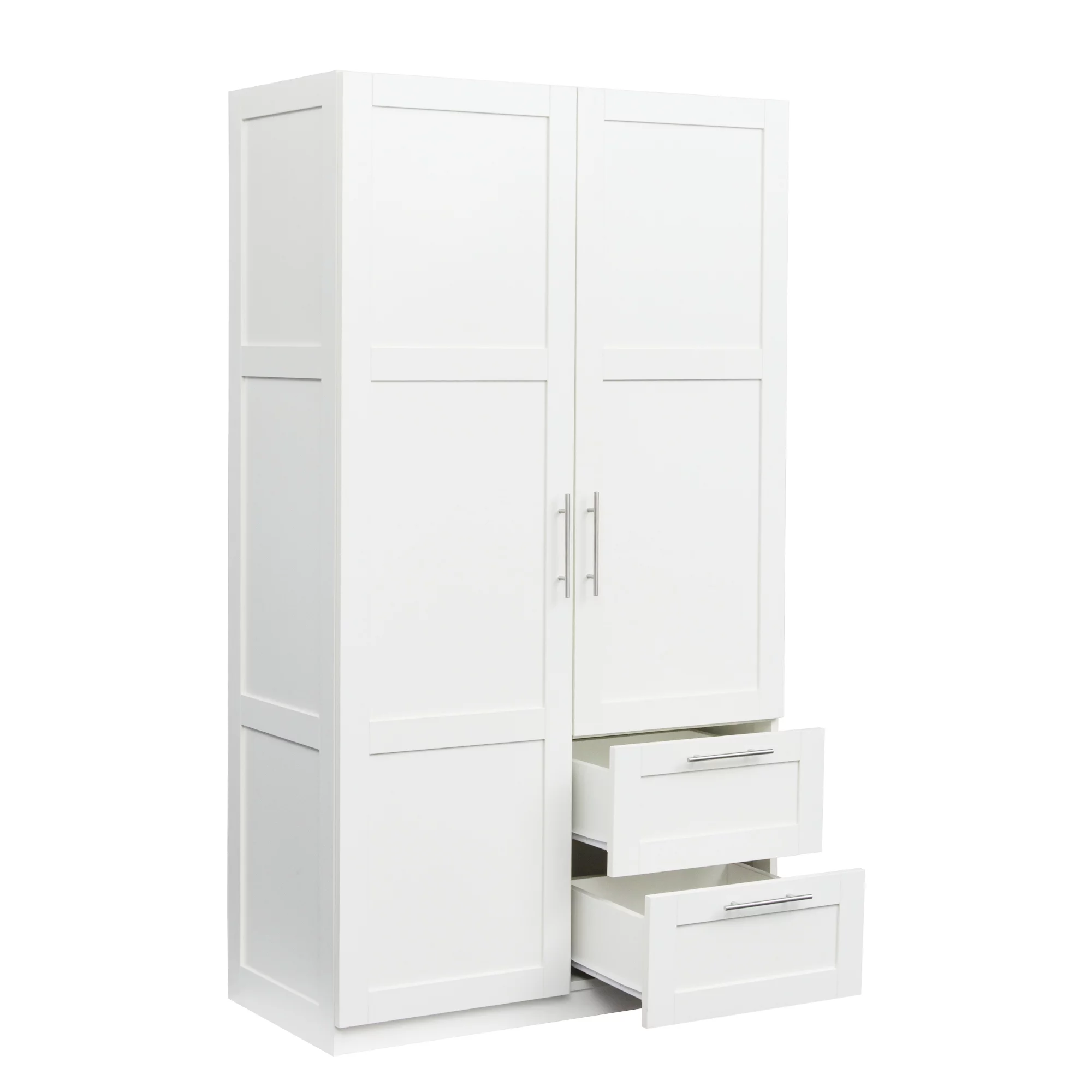 Freestanding Large Storage Cabinet, High Wardrobe and Kitchen Sideboard, Oak