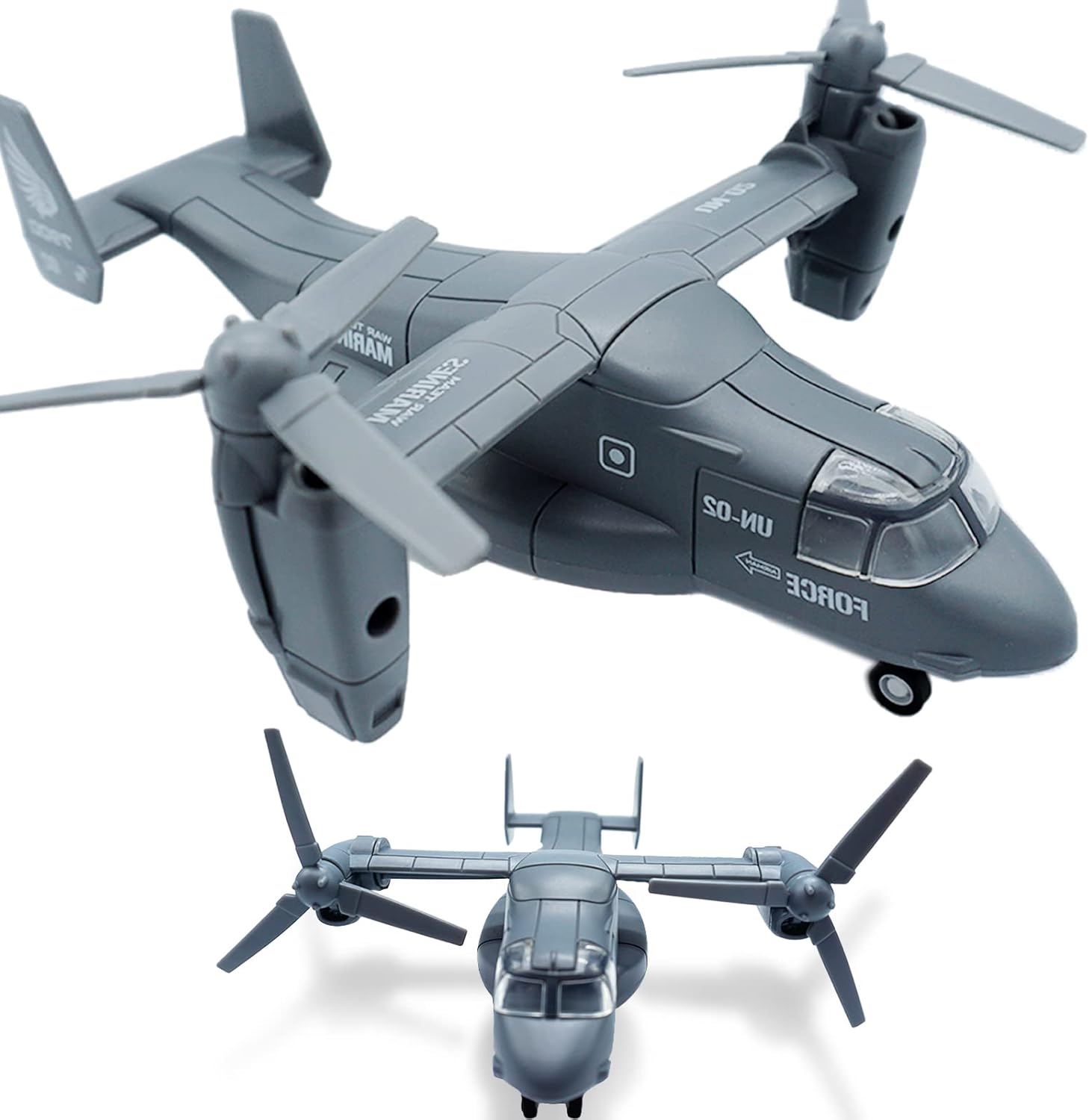 OTONOPI Military Helicopter Toy Marines Force Plane Model Military Transport Aircraft Fighter Jet Die-Cast Metal Pull Back Airplanes with Lights and
