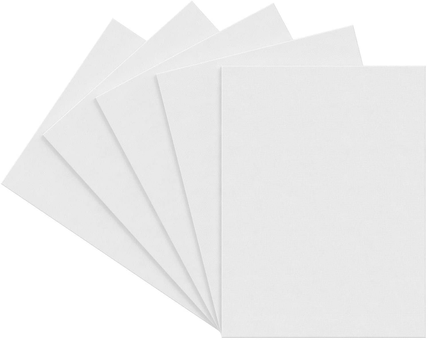 Arteza 30x40x22 Stretched White Blank Canvas, Bulk Pack of 5, Primed, 100% Cotton