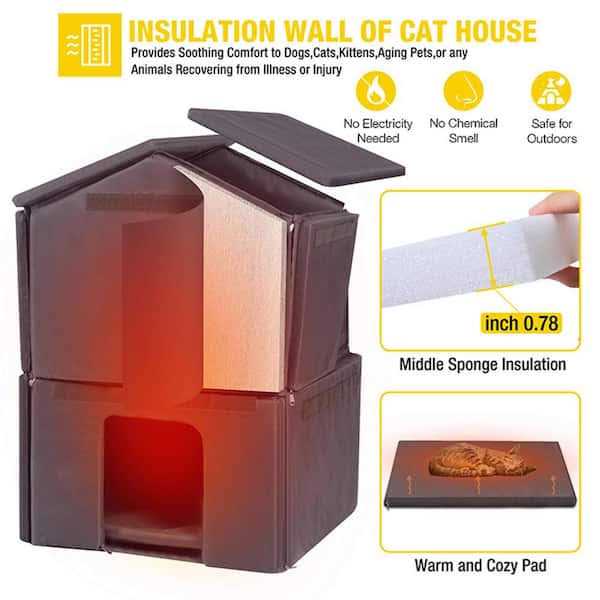 Aivituvin AIR94-IN Outside Insulated Cat House for Winter - Pet Supplies online store