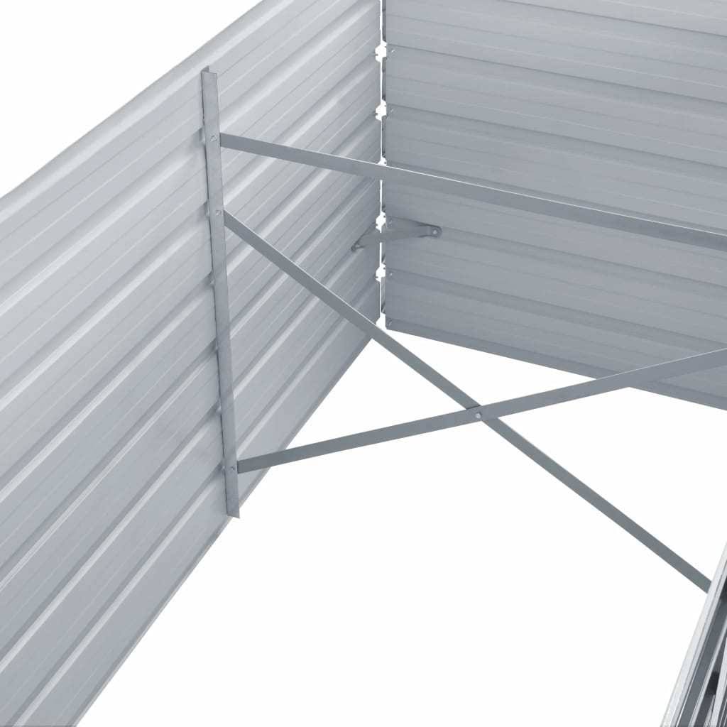 vidaXL Garden Raised Bed Galvanized Steel 126x22x31.5x22x31.3x22 Gray