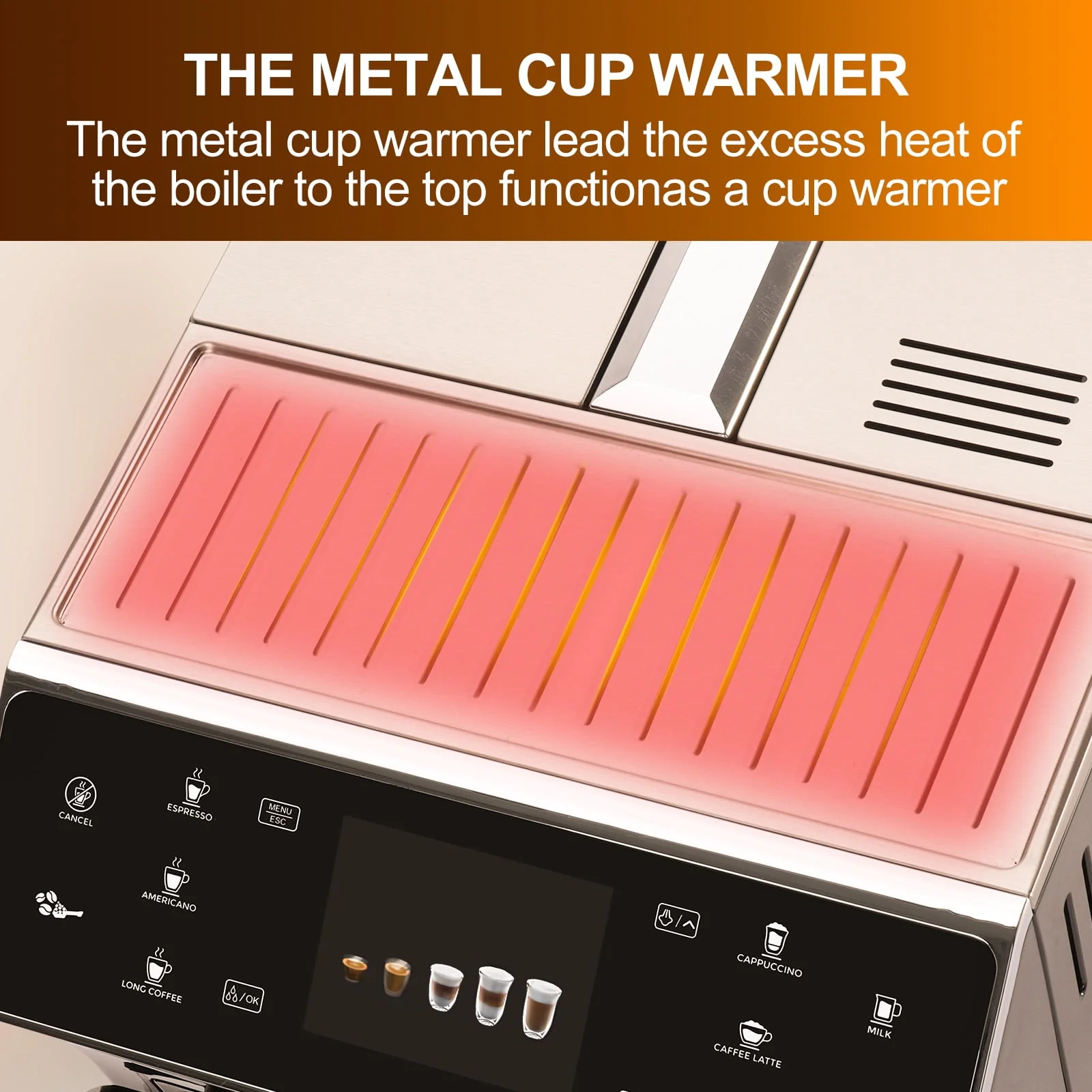 Mcilpoog Super Automatic Espresso Coffee Machine,Fully Automatic Espresso Machine With Grinder