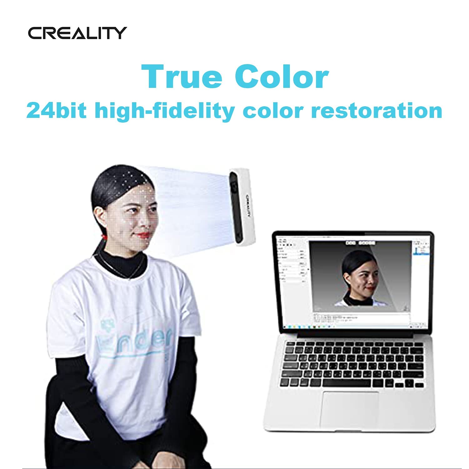 Creality Upgraded CR-Scan 01 3D Scanner Kit, Handheld/Auto Modes of 3D Scanning,Simple Operation and No Marker Quick Scanner,0.1mm Accuracy