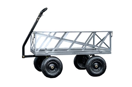 Yard Commander - 400LB Heavy Duty Tow Behind ATV Trailer Steel Dump Cart - 10-Cubic Feet Capacity - Garden Utility Trailer