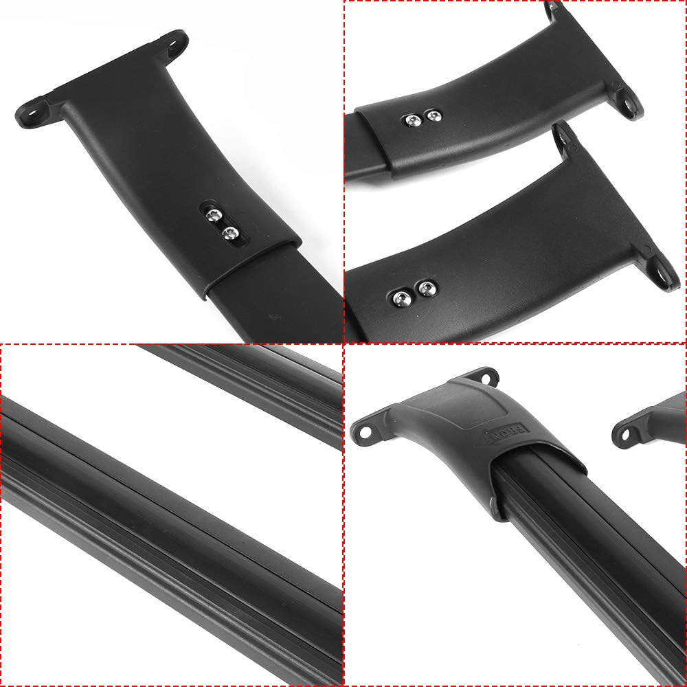 IKON MOTORSPORTS Cross Bars, Compatible With 15-20 Chevy Tahoe Suburban Escalade GMC Yukon, Factory Style Black Aluminum Roof Rack Cross Bar Pack of 2