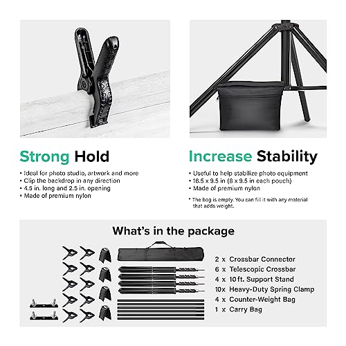 Julius Studio [Enhanced Heavy Duty] 30 x 10 ft. (W x H) Backdrop Stands