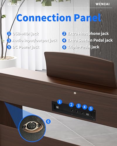 88 Keys Digital Piano Hammer Action Weighted Keyboard Piano, Full Size Upright Electric Piano, Wooden Electronic Piano for Beginner Professional