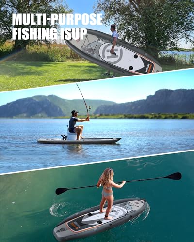 Highpi Inflatable Stand Up Paddle Board 11'x33''x6''W Premium SUP Accessories, Backpack, Wide Stance, Surf Control, Non-Slip Deck, Leash