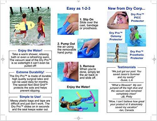 DryPro Waterproof Vacuum Sealed Half Leg Cast COVER, Small