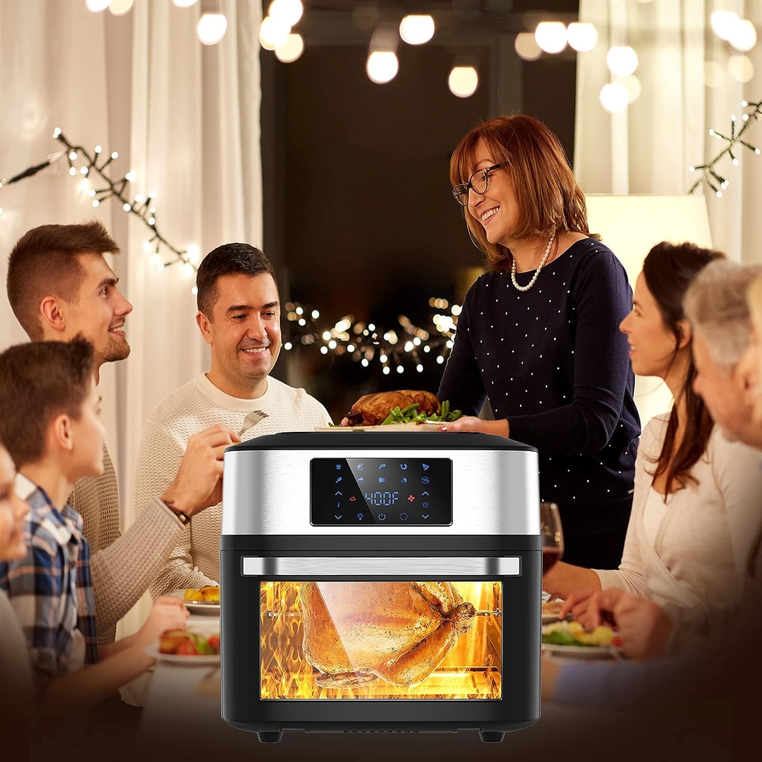 10-in-1 Air Fryer Oven, 20 Quart Airfryer Toaster Oven Combo, 1800W Large Digital LED Screen Air Fryers