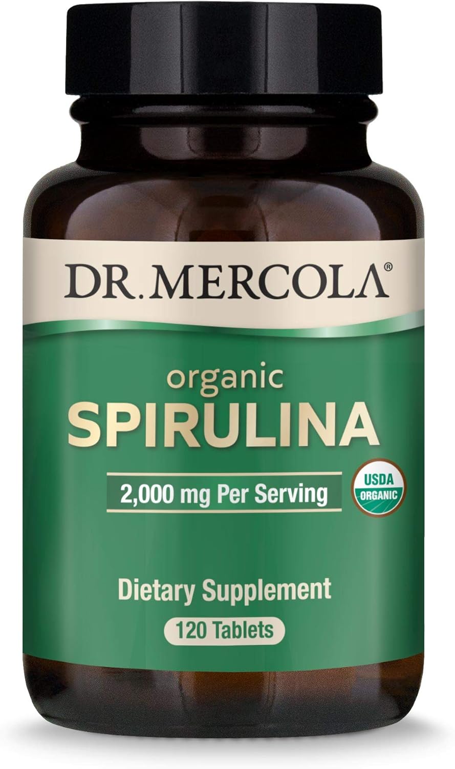 Dr. Mercola Organic Spirulina Dietary Supplement, 2,000 mg per Serving, 30 Servings (120 Tablets), Supports Normal Immune and Inflammatory Responses*