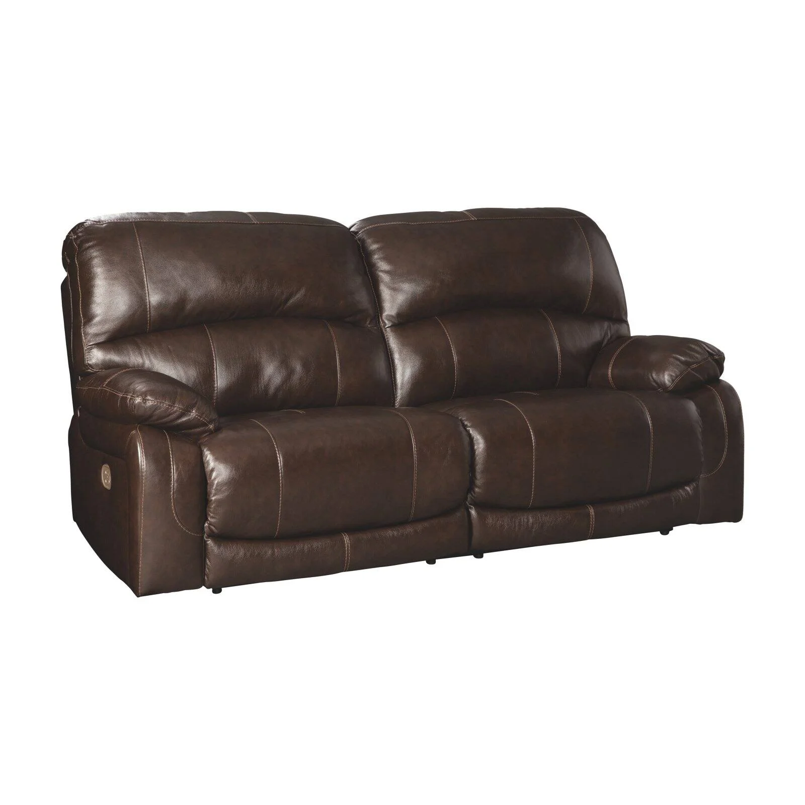 Ashley Furniture Hallstrung Leather Power Reclining Sofa in Gray