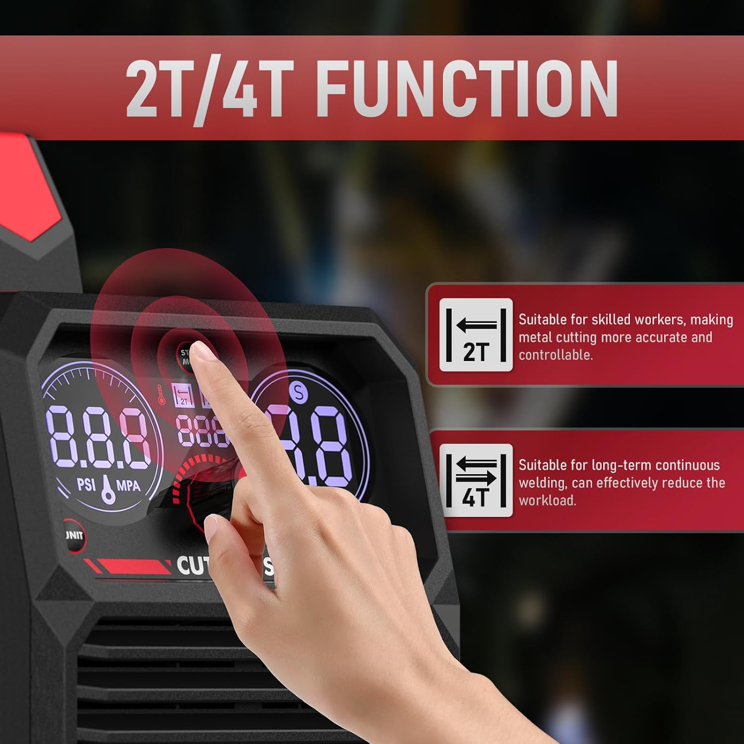 YESWELDER Plasma Cutting Machine 65Amp Non-High Frequency Non-Touch Arc Digital Screen Display DC Inverter 110/220V Dual Voltage Blowback Plasma