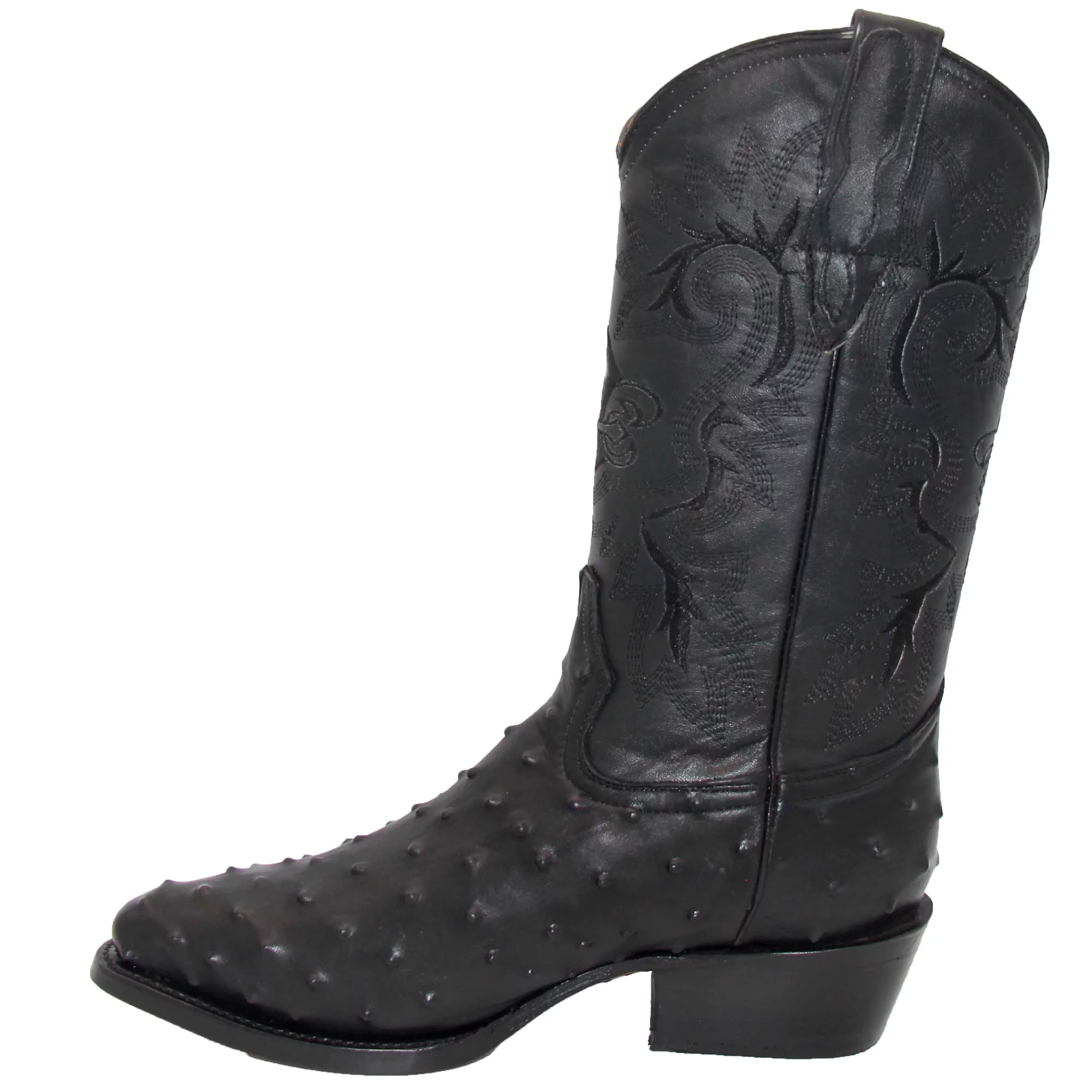 The Western Shops Men’s Leather Ostrich Quill Print Cowboy J Toe Boot