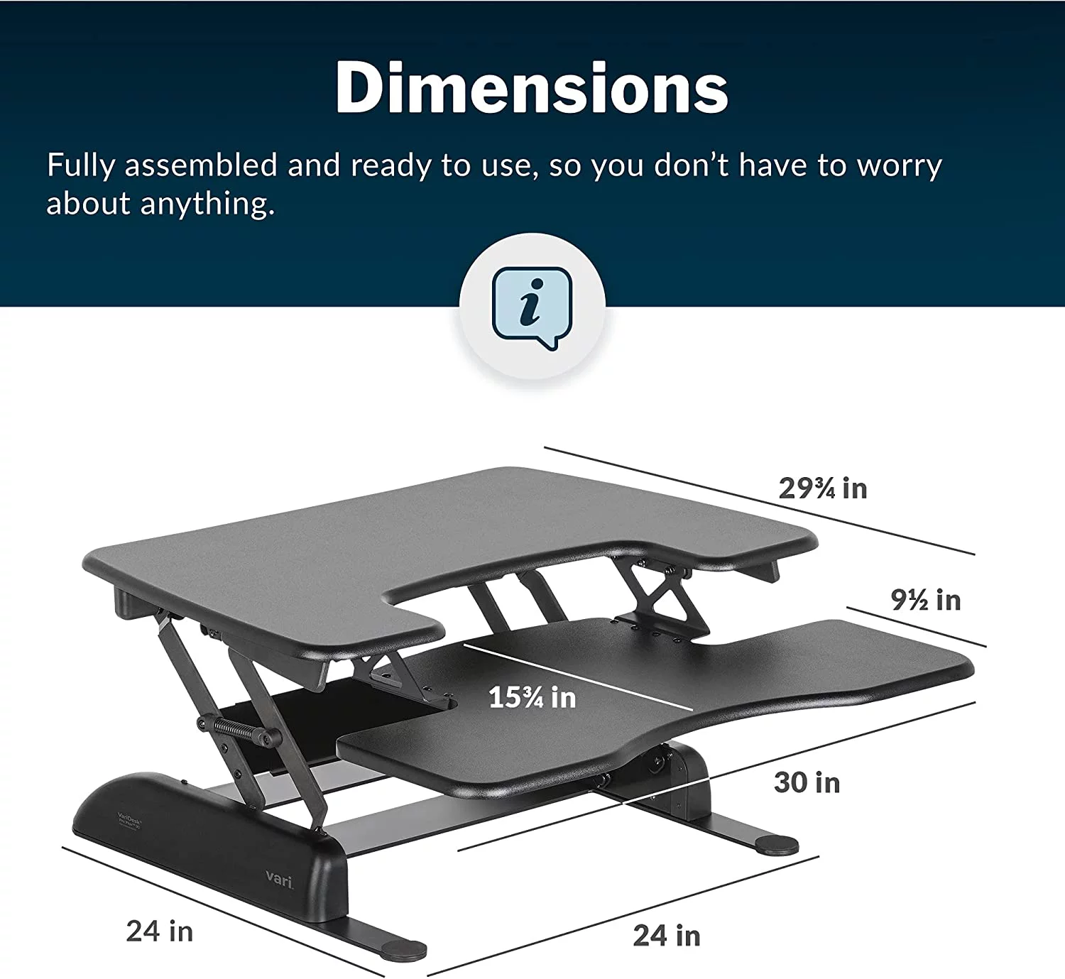 Popular - VariDesk Pro Plus 30 - Height Adjustable Standing Desk Converter for Home Office