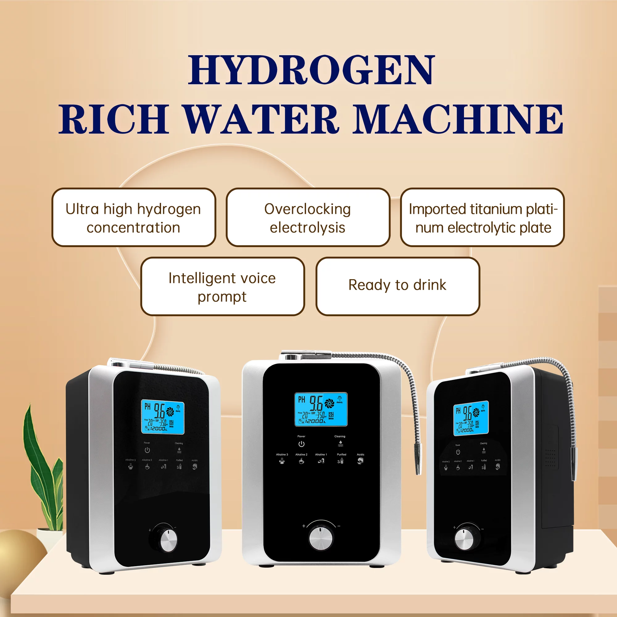 ALKA Water Ionizer and Water Purifier Machine,PH 3-11 Alkaline Acid Water Machine,Up to -800mV ORP, 12000 Liters per Filter,11 Plate Electrode