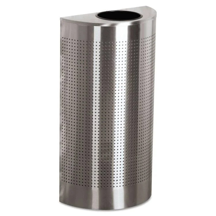 Rubbermaid Half Round Metallic Waste Receptacle