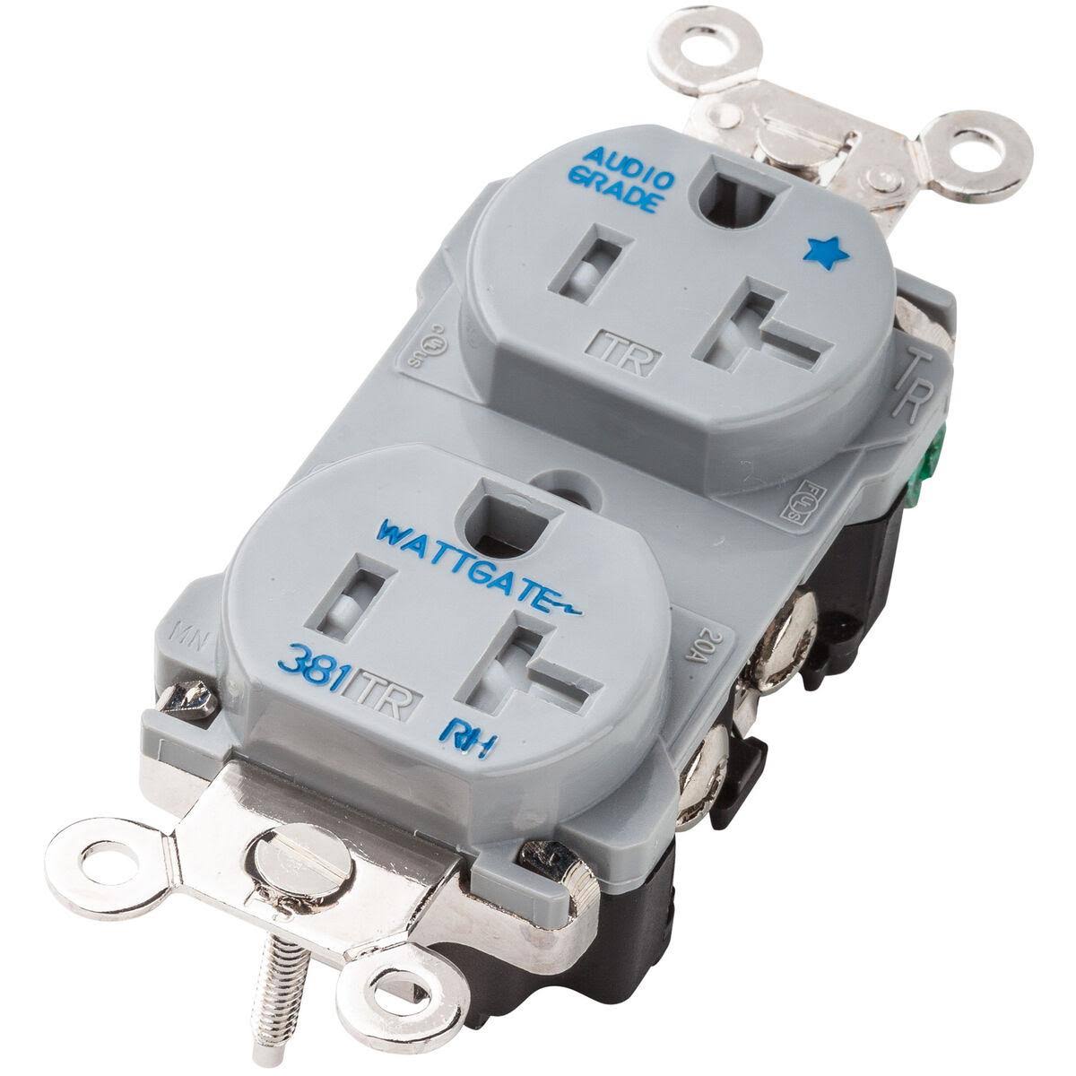 Wattgate 381 TR RH Grey Rhodium Plated Audio Grade AC Recepticle Outlet