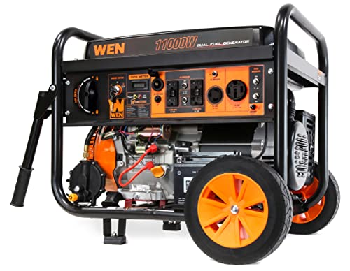 WEN 14,500-Watt 120V/240V Tri-Fuel Generator for Gas, Propane, and Natural Gas, Transfer-Switch Ready with Electric Start, Wheel Kit